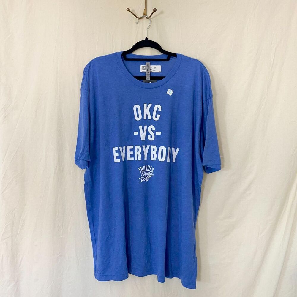 NWT 500 Level Blue Oklahoma City Thunder vs. Everybody T-Shirt Tri Royal 3XL